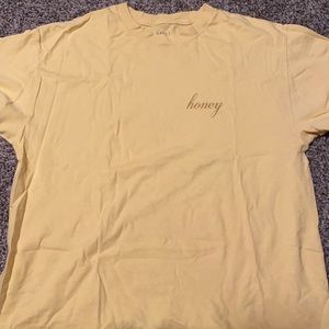 yellow brandy melville honey graphic tee